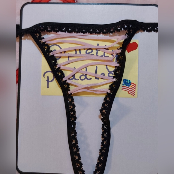 🖤 VS Dream Angels Ouvert Lace-Up Thong Panty 🖤 - Picture 6 of 15
